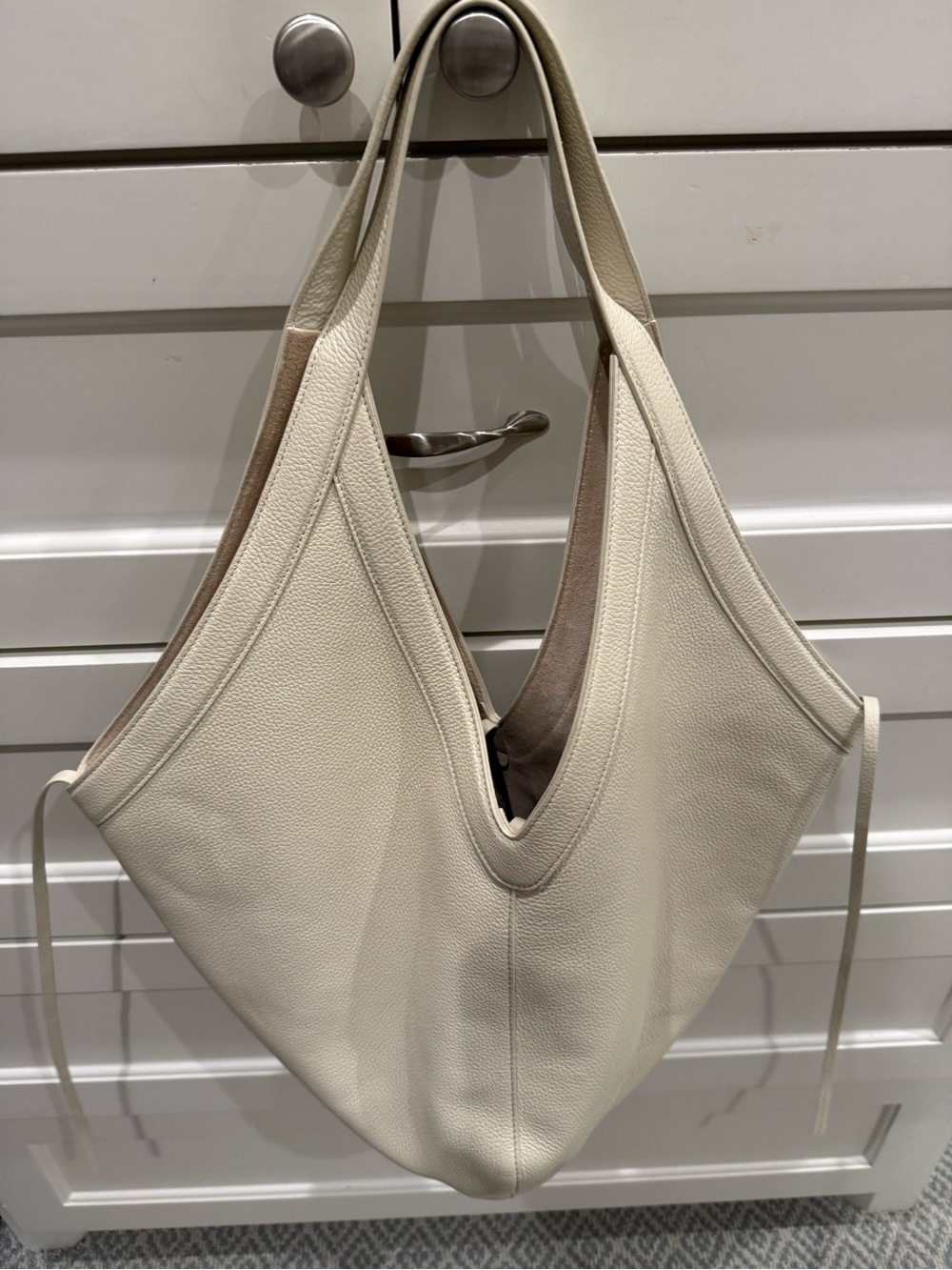 Mansur Gavriel Cream Leather Shoulder Bag EUC